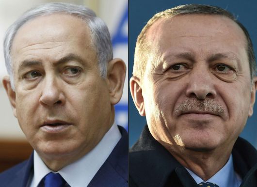 베냐민 네타냐후 이스라엘 총리(왼쪽)와 레제프 타이이프 에르도안 튀르키예 대통령. SNS 캡처