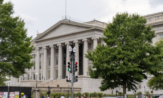 미국 워싱턴DC에 위치한 재무부 건물 전경. 신화연합뉴스