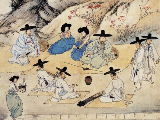 ‘신윤복필 풍속도 화첩’ 속 ‘상춘야흥’.