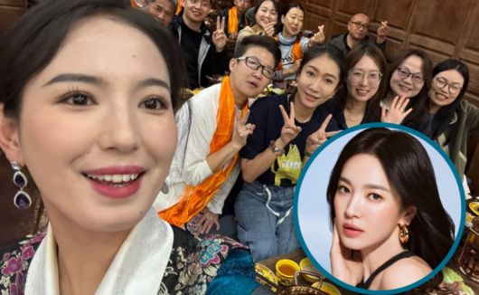 배우 송혜교와 닮은꼴로 중국에서 화제가 된 티베트 여성 용종(27).SCMP