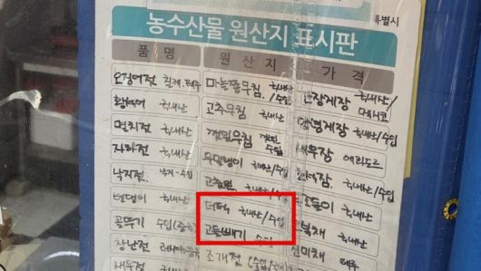 국내산이 포함된 것으로 표시한 더덕이 실제로는 전량 중국산으로 확인된 업소. 서울시 제공