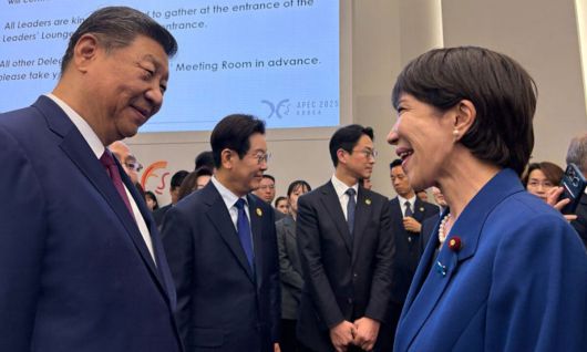 시진핑 중국 국가주석과 다카이치 사나에 일본 총리. 다카이치 사나에 총리 엑스 캡처