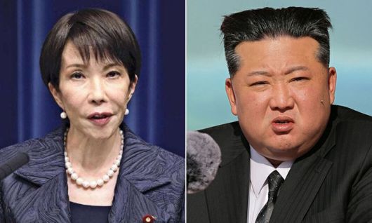 다카이치 사나에 일본 총리(왼쪽), 김정은 북한 국무위원장