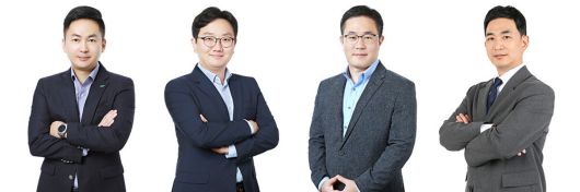 사진 왼쪽부터 임민재 BGF리테일 영업·개발부문장 상무, 장영식 인사총무실장 상무, 윤현수 4권역장 상무, 우진용 BGF 글로벌담당 상무. BGF그룹 제공