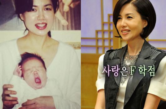 왼쪽 백지연과 아들 강인찬 (인터넷 커뮤니티), 오른쪽 MBC ‘황금어장 무릎팍도사’ 캡처