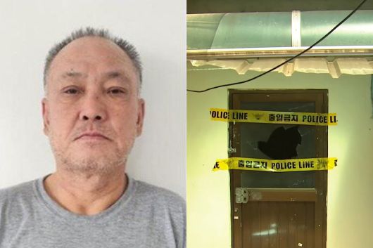 박찬성 머그샷. 오른쪽은 대전 중구 호동 사건 현장. 대전지검 제공·TJB 보도화면 캡처