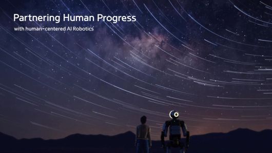 현대차그룹의 CES 2026 주제 ‘AI 로보틱스, 실험실을 넘어 삶으로: Partnering Human Progress’ 연출 이미지. 현대차 제공
