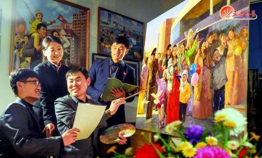 북한 노동당 기관지 노동신문은 16일 평양시미술창작사에 있는 미술가들이 지방 발전 정책의 성과를 그림에 담아냈다고 보도했다.