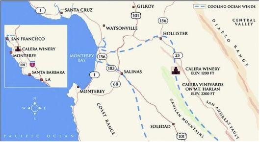 마운트 할란과 칼레라 위치.