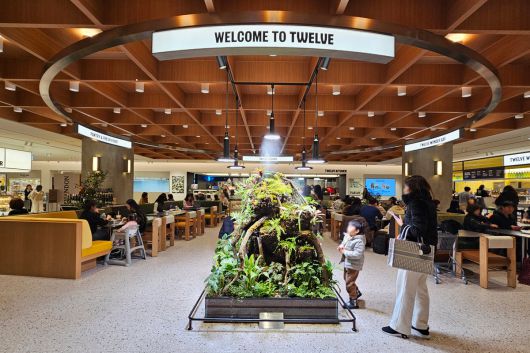 ‘하우스 오브 신세계 청담’ 내 아고라에 고객들이 삼삼오오 모여있다.