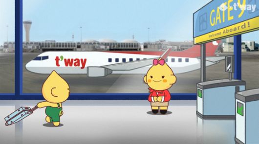 에쓰오일을 대표하는 캐릭터 구도일이 티웨이항공 신규 취항지를 알리는 콘텐츠의 주인공으로 등장했다. 에쓰오일 제공