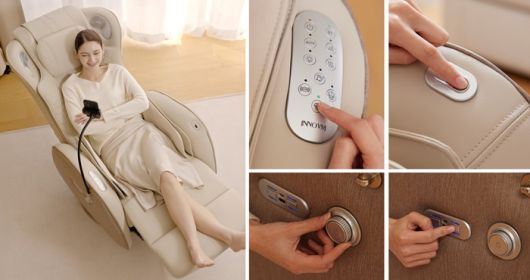 소비자가 스노크 체어의 다양한 기능을 체험하는 모습. 사진=이노브엠