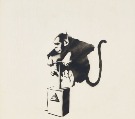 뱅크시의 '멍키 디토네이터'(Monkey Detonator, 2000).