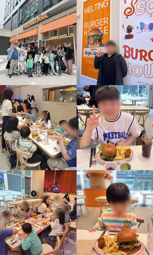 보육원 아이들이 어린이날을 맞아 김태우가 마련한 특별한 점심을 즐기고 있다. 젬스톤이앤엠 제공