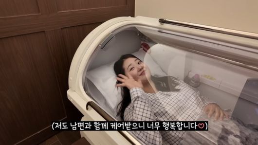 고압산소케어를 받고 있는 김다예