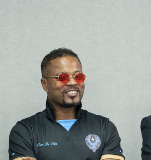 맨유 레전드 에브라가 12일 용인시 처인구 용인미르스타디움에서 열린 ‘슈팅스타2' 미디어데이에 참석해 취재진의 질문에 답하고 있다. 쿠팡플레이 제공.