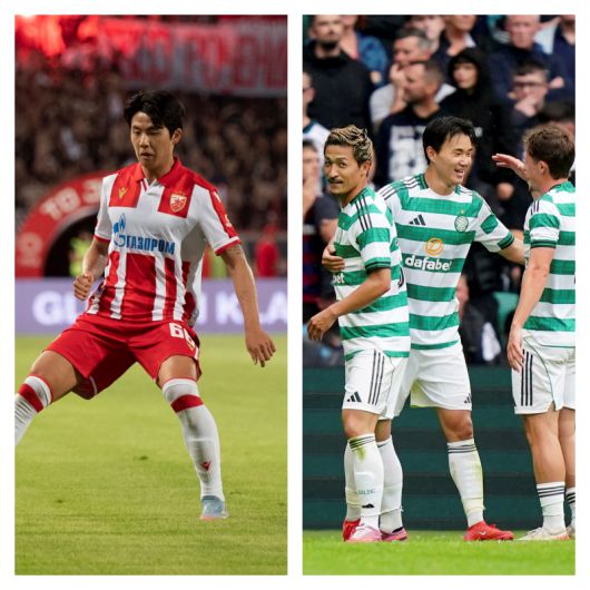 설영우(왼쪽)와 양현준. 사진=즈베즈다 SNS 캡처·AP/뉴시스