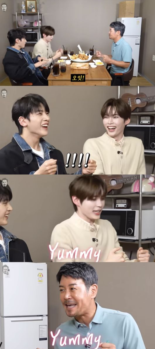 6일 공개된 유튜브 채널 '꼰대희'에 출연한 제로베이스원 성한빈과 석매튜. 영상 캡처