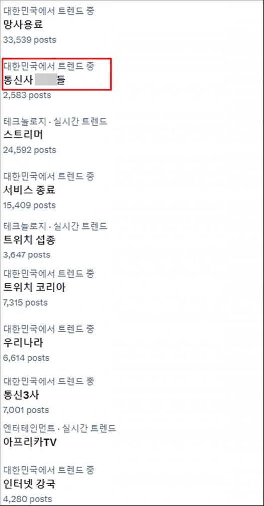 /X 트렌드 키워드