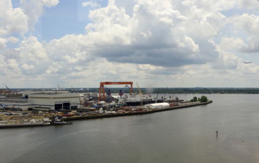 미국 펜실베이니아주 필라델피아의 한화필리조선소 모습으로 16일(현지시간) 찍은 사진./(필라델피아)하만주 특파원