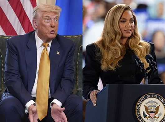 도널드 트럼프 미국 대통령(왼쪽)과 팝가수 비욘세./AP·EPA 연합