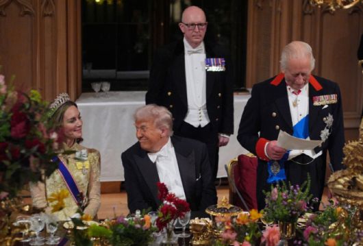 왼쪽부터 케이트 왕세자빈, 트럼프 대통령, 찰스 3세. /AP 연합