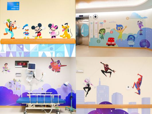 디즈니의 '글로벌 어린이병원 이니셔티브'의 일환으로 환아 친화적 공간으로 단장한 삼성서울병원 어린이병동의 모습./디즈니코리아