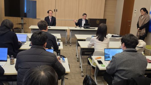 이혁 주일 한국대사가 주일한국특파원 신년 간담회에서 발언을 하고 있다./사진=최영재 도쿄 특파원