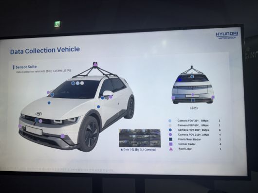 한국자율주행산업협회 주최로 15일 개최된 '2026 AI NIGHT in DDP'에 마련된 현대자동차의 데이터 수집 영상./김아련 기자