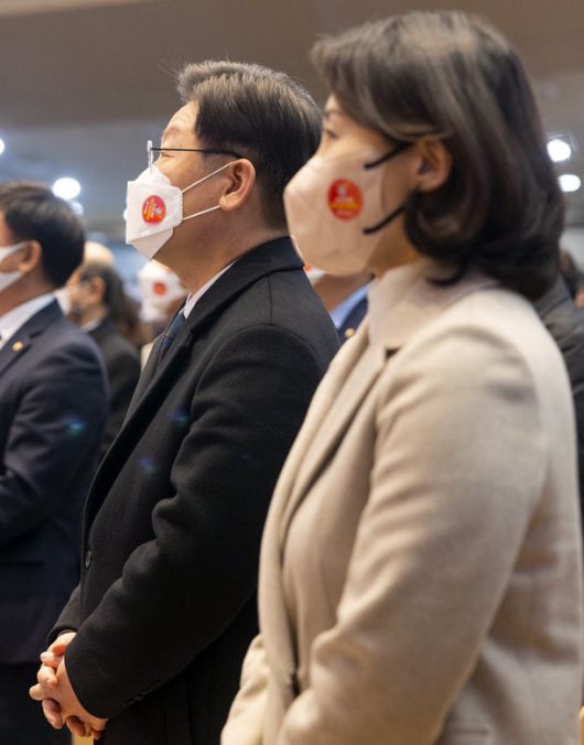 더불어민주당 이재명 대선후보와 김혜경 씨. 뉴시스