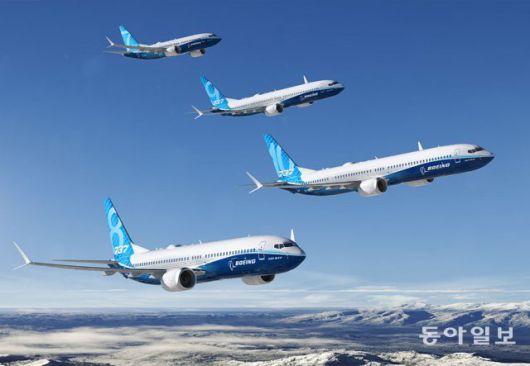 보잉 737 중 가장 최신 기종인 737 MAX. 보잉