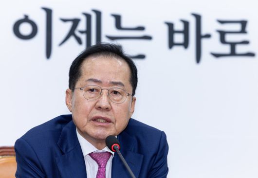 제21대 대통령선거에 출마 선언을 앞둔 홍준표 전 대구시장이 14일 오전 서울 여의도 국회에서 권영세 국민의힘 비대위원장과 면담을 갖고 있다. 2025.4.14.뉴스1