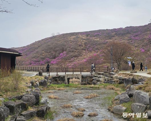 12일 진달래가 핀 황매산 풍경.