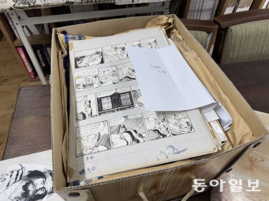 주식회사 고우영이 보관 중인 작품 원화들. 파주=김소민 기자 somin@donga.com