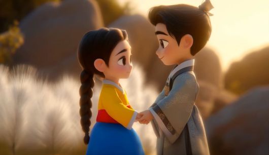 테라콘텐츠가 만든 생성형 인공지능 애니메이션 금마왕자와 월출산낭자 / 출처=테라콘텐츠