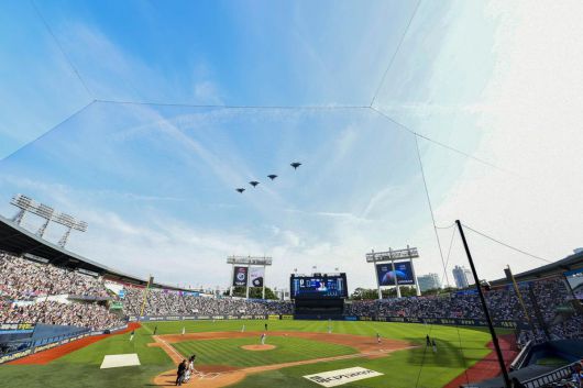 경기 전  F -15K 편대 기념비행. 사진제공 공군