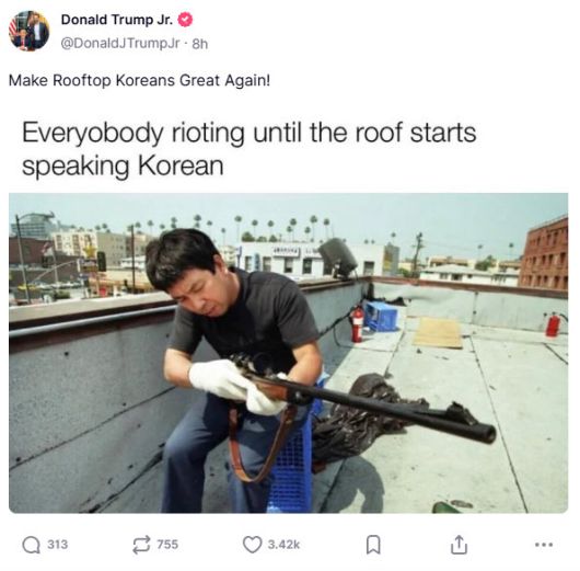 도널드 트럼프 주니어 트루스소셜 캡처