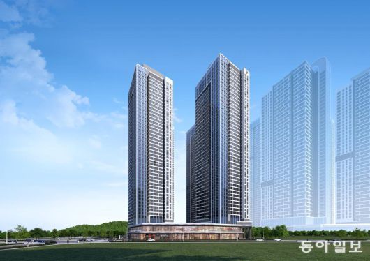 청라국제업무단지 ‘청라 피크원 푸르지오’ 주경 투시도. ㈜청라스마트시티 제공