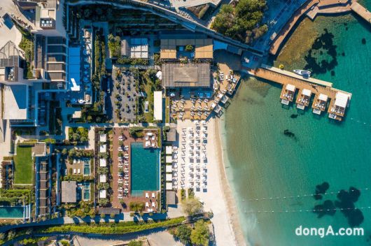 튀르키예 보드룸 얄리카 요트 정박지.