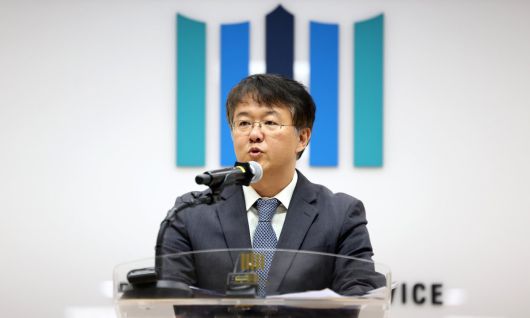 김태훈 신임 서울남부지방검찰청 검사장이 4일 서울 양천구 서울남부지검에서 열린 제24대 검사장 취임식에서 취임사를 하고 있다. 뉴시스