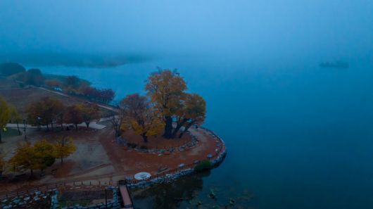북한강과 남한강의 합수지점인 양평 두물머리의 새벽풍경. 김준태 작가 제공