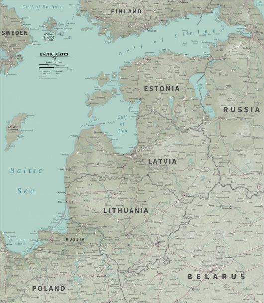 유럽 동부와 북부 사이에 있는 에스토니아, 라트비아, 리투아니는 ‘발트 3국’으로 불린다. 영어권에서는 ‘Baltic states’로 불린다. 미국 의회도서관