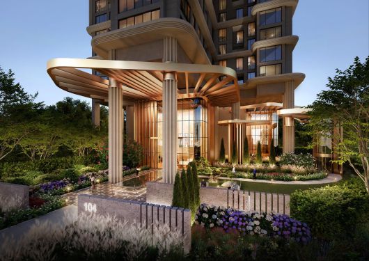 최대 14m 높이 필로티를 적용한 압구정2구역 재건축 투시도. 이런 높은 필로티가 최근 한강변 재건축에서 주목받고 있다. 현대건설 제공