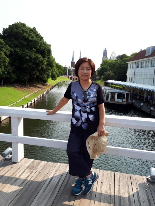 2016년 일본 여행을 하는 최영실 씨.