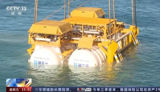 중국이 세계 최초로 구축한 수중 데이터센터의 모습. 중국중앙텔레비전(CCTV) 화면 캡처