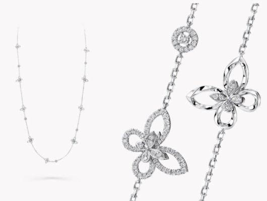 ‘건진법사’ 전성배 씨가 김건희 여사에게 전달한 명품들 그라프 버터플라이 실루엣 다이아몬드 목걸이. 그라프 공식 홈페이지, 인터넷 사이트 캡처