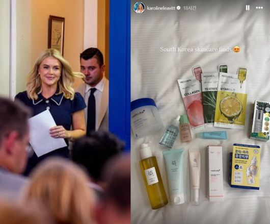 29일 캐롤라인 레빗 미 백악관 대변인(왼쪽) 백악관 대변인 인스타그램에 올라온 게시물(오른쪽). 인스타그램 캡처