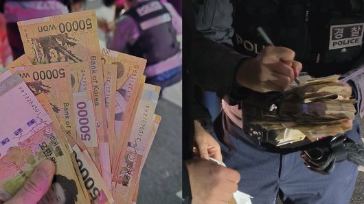 을지로 도로에 5만원 권 지폐가 흩날렸으나 시민들이 합심해 경찰에 반납하며 성숙한 시민의식을 보인 사건이 온라인에서 화제가 되고 있다. 스레드 @kiki39n 캡처