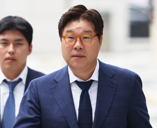 불법 대북송금과 뇌물 공여 혐의 등으로 기소된 김성태 전 쌍방울 그룹 회장. (공동취재) 2024.07.12.