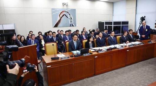 해롤드 로저스 쿠팡 대표이사가 30일 서울 여의도 국회에서 열린 쿠팡 침해사고 및 개인정보 유출, 불공정 거래, 노동환경 실태 파악과 재발방지 대책 마련을 위한 연석 청문회에서 지난 11월 제주에서 새벽배송을 하다 숨진 택배기사 오승용 씨의 누나 오혜리 씨에게 사과하고 있다. 2025.12.30 뉴시스